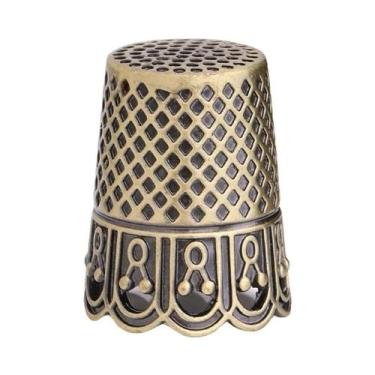 Imagem de Dedal De Metal Vintage Para Costura, Protetor De Dedo Para Artesanato 