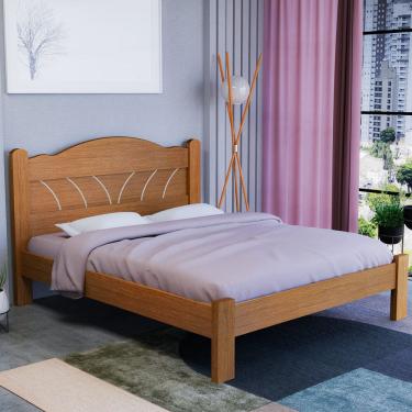 Imagem de Cama Alice Casal 100% MDF Estrado Reforçado Pés 7,5x4,5cm