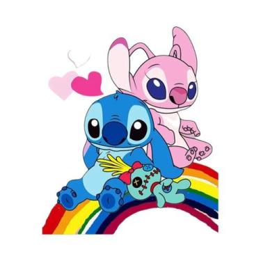 Imagem de Pintura Em Diamante Disney Lilo & Stitch 30x40cm Angie Arte Em Mosaico