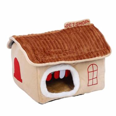 Imagem de CUOFYUNL Casa de cachorro interna removível lavável Soft Conforto aprimorado Casa de gato quente de inverno para animais de estimação pequenos e médios (M)