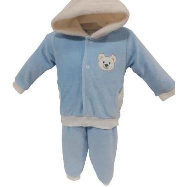 Imagem de Conjunto Plush Luxo Bebê Menino Inverno Casaco + Calça 2809 - Chuquinh