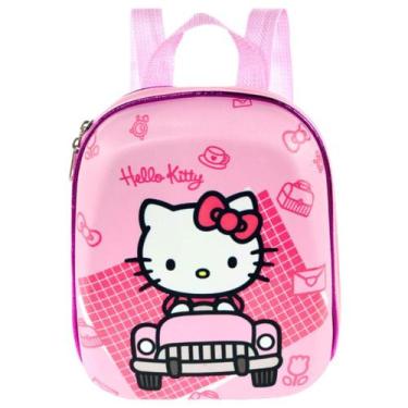 Imagem de Lancheira 3D Hello Kitty Carro Impermeável Infantil Escolar, Rosa