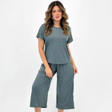 Imagem de Pijama Recco Microdry Manga Curta com Calça Pantacourt Feminino-Feminino