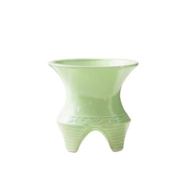 Imagem de Vaso de flores simples de cerâmica suculenta para uso doméstico respirável pendurado orquídea verde plantas verdes vaso grande calibre vaso plantador (verde)