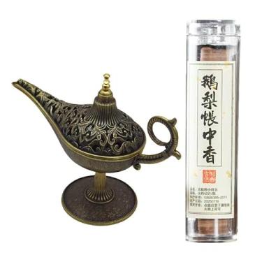 Imagem de Suporte para queimador de incenso estilo Aladdin, essencial para noites árabes com incensos de bobina para decoração de meditação de ioga e escritório em casa com cones de incenso (grande)