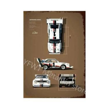 Imagem de Placa Decorativa De Metal Vintage Retro De Carro De Corrida Para Bar E