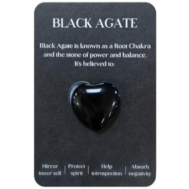 Imagem de Cristais pretos e gemas de ioga, conjunto de corações de quartzo quartzo rosa cristal em forma de coração pedras preciosas polidas para decoração, meditação e presentes significativos para mulheres