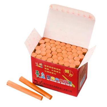 Imagem de PATIKIL 48 peças de giz para quadro-negro, giz sem poeira, pequeno, colorido, fino, para quadro-negro, sala de aula, adultos, material de escritório doméstico interno, laranja