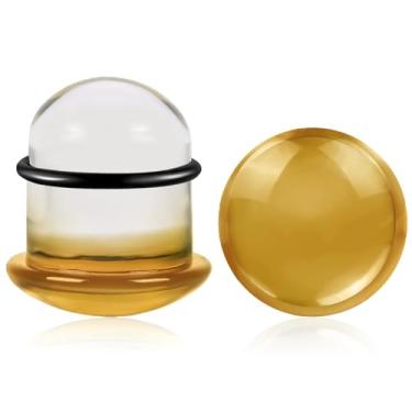 Imagem de WINSENET Kit de alongamento de orelha de vidro, 2 peças, plugues de 12 mm para medidores de orelha com anéis de borracha, kit de alongamento de orelha de vidro com alargador de orelha, joias para