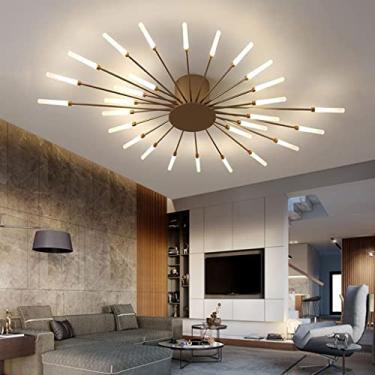 Imagem de Lustre de teto moderno com LED, design de fogos de artifício, criativo, para quarto, sala de estar, hall de entrada, escritório, quarto infantil, iluminação interna, luzes decorativas (Doura