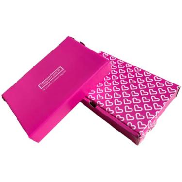 Imagem de 10 Caixas de Papelão com Papel Cartão - 24x16x4 - Contém amor e outras coisas legais - Pink