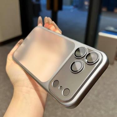 Imagem de Capa fosca translúcida de luxo para iPhone 17 Air 16 15 14 13 12 Pro Max 17 Pro, resistente, com revestimento em policarbonato, cor prata.