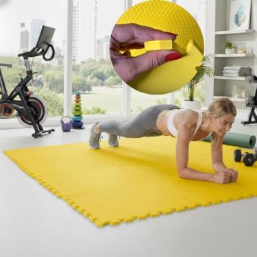 Imagem de Kit 12 Tapetes EVA 50x50cm 10mm com Bordas Tatame Piso Emborrachado An