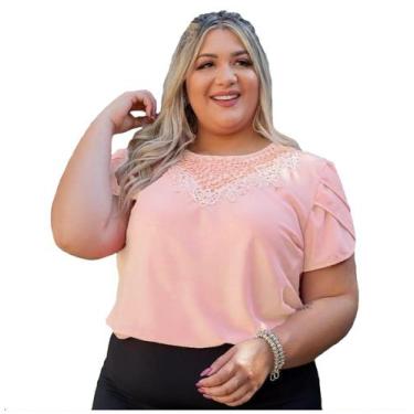 Imagem de Blusa manga curta plus size tamanhos grandes sku:bp11 - R.S MODAS, G3,