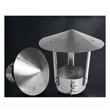 Imagem de Capa de lareira externa, ferramenta prática, tampa de chaminé, tampa de chuva de telhado redondo, tampa de teto redonda de metal galvanizado, lareira galvanizada, capa de chuva para lareira
