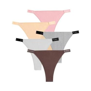 Imagem de Conjunto De Lingerie Sexy Feminina Em Algodão Com Calcinhas De Cintura
