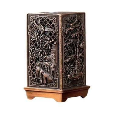 Imagem de Pequeno Queimador De Incenso Vertical Quadrado Em Liga Xiangyun Para A