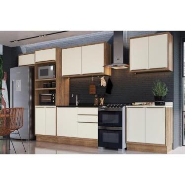 Imagem de Cozinha Modulada Herval 7 Peças Versalis C7P167 Freijo/Cinza Argila - 