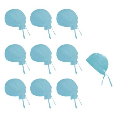 Imagem de Bandana Azul Touca Cozinha Confeitaria Doceria Bar Unissex 10un