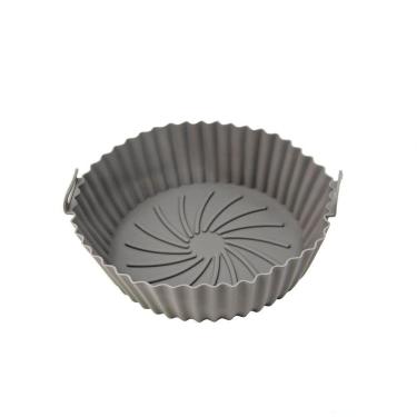 Imagem de Forro Para Air Fryer De Silicone Forma Reutilizavel Antiaderente Cinza