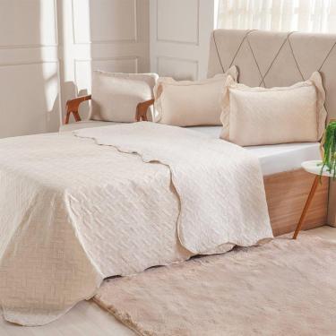 Imagem de Kit Cobre Leito Casal Ultra Lisse Lisa New 210x230cm Sandshell