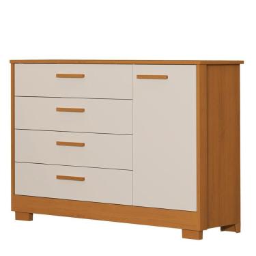 Imagem de Cômoda Infantil Zaki 1 Porta E 4 Gavetas Areia Fosco-savana - Reller Móveis Areia Fosco-savana