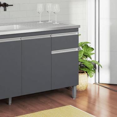 Imagem de Balcão Gabinete De Pia Para Cozinha Sem Tampo 150cm Tatiane Cinza- Mabe Magazine