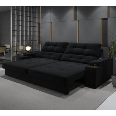 Imagem de Sofá Santiago 2,30m (L) com Carregador USB e Porta Copos Retrátil e Re