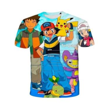 Imagem de Camiseta Infantil Pokemon Pikachu 3D De Manga Curta, Moda Casual, Moda