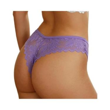 Imagem de Tangas Sexy De Renda Para Mulheres, G-String Em Cores Sólidas, Calcinh