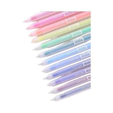 Imagem de Conjunto De Canetas Gel Coloridas Kawaii 12PCS 0.5mm Para Escola E Esc