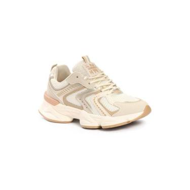 Imagem de Tênis Feminino Chunky Cabedal Boston em Napa - Ramarim, 36, Bege