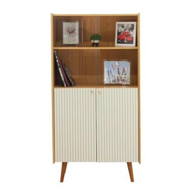 Imagem de Estante Livros Genialflex Vértice Cinamomo Branco Laca Frisado