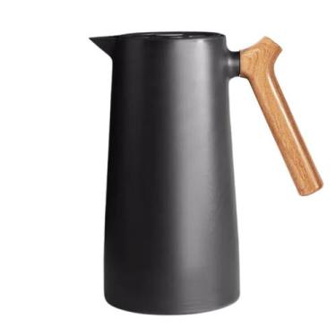 Imagem de Garrafa Térmica Café Nórdica 1 Lt Cabo Estilo Madeira Black - Losan