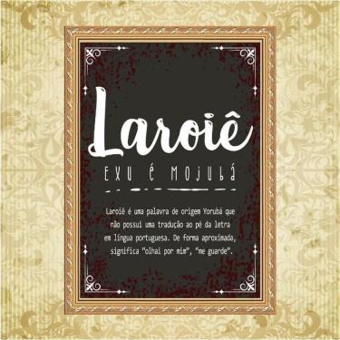 Imagem de Quadro Moldura Dourada Exu Laroiê 24X18Cm