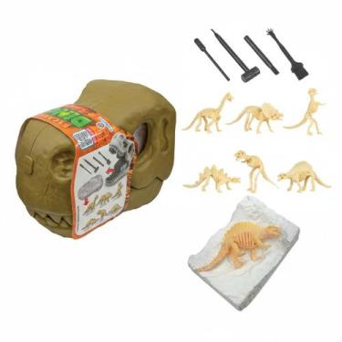 Imagem de Brinquedo Educativo Escavar Cabeça Dinossauro Fóssil Surpresa - POLIBR