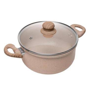 Imagem de Caçarola de Indução Alumínio Revestimento Cerâmico Bege 20cm - Lyor