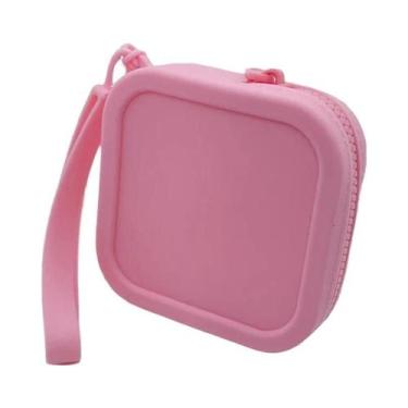 Imagem de Bolsa De Moedas De Silicone Impermeável Pequena Quadrada Organizadora 