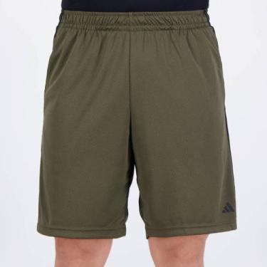 Imagem de Bermuda Adidas 3 Listras Verde Musgo e Cinza, G