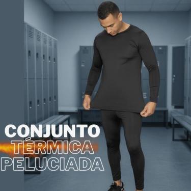 Imagem de Kit Camisa e Calça Peluciada Térmica Masculino Segunda Pele Ideal Para