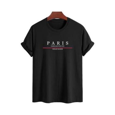 Imagem de Moletom Masculino Com Estampa Paris, Corte Solto, Casual, Gola Redonda