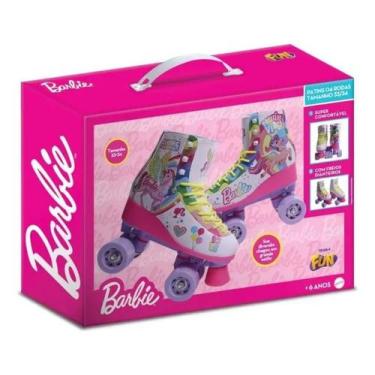 Imagem de Patins Barbie Unicornio 4 Rodas Tamanho 33 a 34 FUN F01654, 33-34