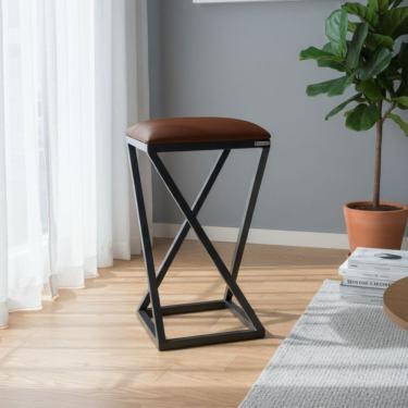 Imagem de Banqueta Z Sem Encosto Banco Estilo Industrial Moderno Luxo marrom