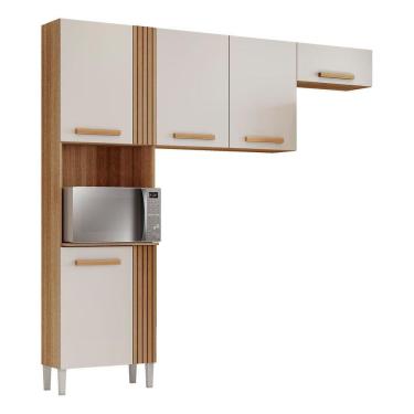 Imagem de Cozinha Compacta Com 05 Portas Juma Cor Atacama Off White Aramóveis