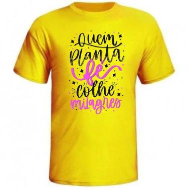 Imagem de Camiseta Quem Planta Fé colhe milagres modelo branca fornecedor M&M Pr