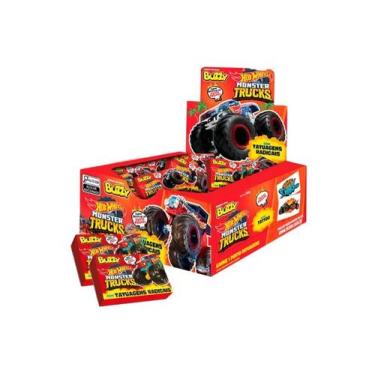 Imagem de Chiclete Hot Wheels Tatuagem Buzzy Tutti Frutti C/ 90un