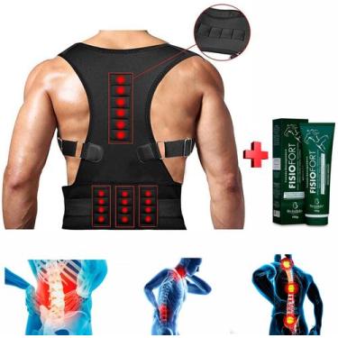 Imagem de Cinta Colete Postural Para Postura E Lombar + Pomada Fisiofort - Aoyam