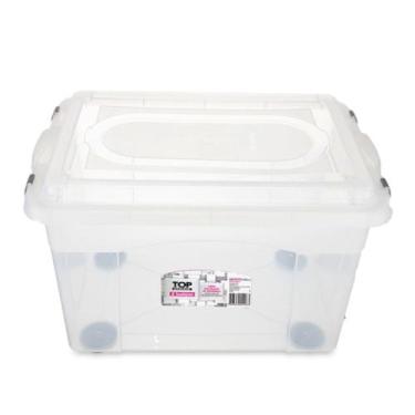 Imagem de Caixa Organizadora Plástica Transparente 56,1L Sanremo