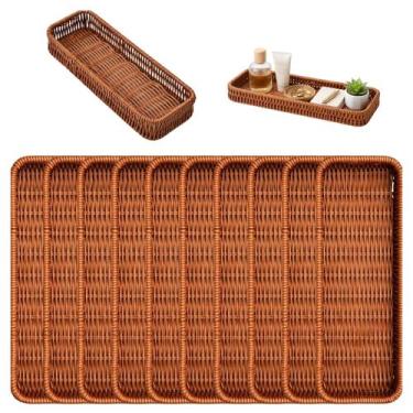 Imagem de 10 Cestos Trançado 23 cm Resistente Premium Organizador - Your House -