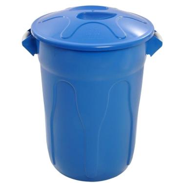 Imagem de Lixeira de Plástico Azul 66cm com Tampa Sobreposta 100 Litros Cr100a Jsn Cesto Plastico 66cm Com